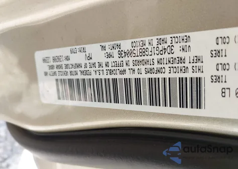 2011 Dodge Journey Mainstreet z USA, uszkodzony, nr VIN 3D4PG1FG8BT500436